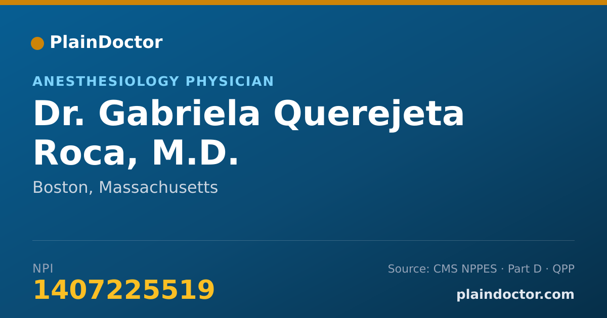 Shareable card for Gabriela Querejeta Roca, M.D. - Anesthesiology Physician, Boston, MA