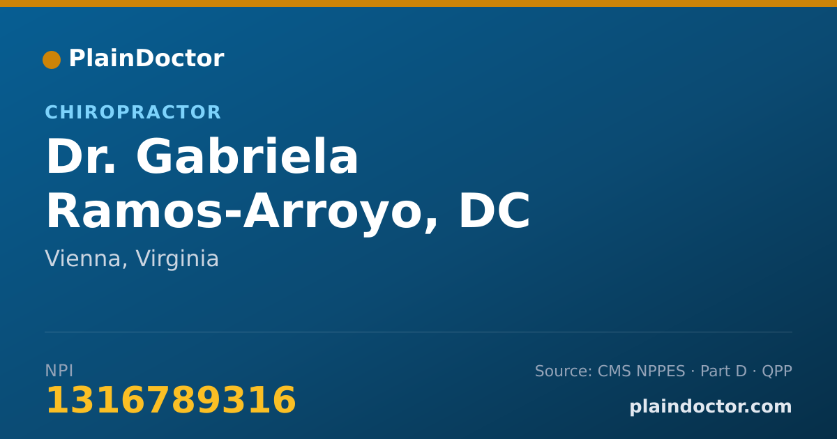 Shareable card for Gabriela Ramos-Arroyo, DC - Chiropractor, Vienna, VA