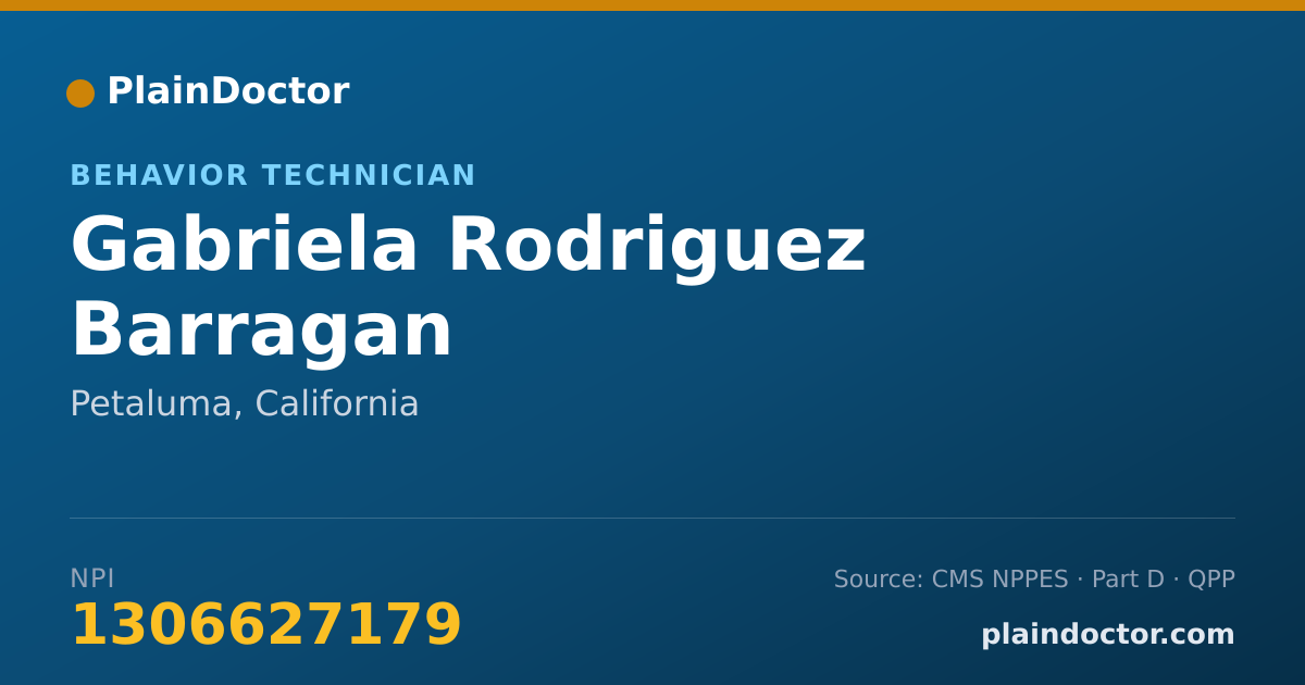 Shareable card for Gabriela Rodriguez Barragan - Behavior Technician, Petaluma, CA