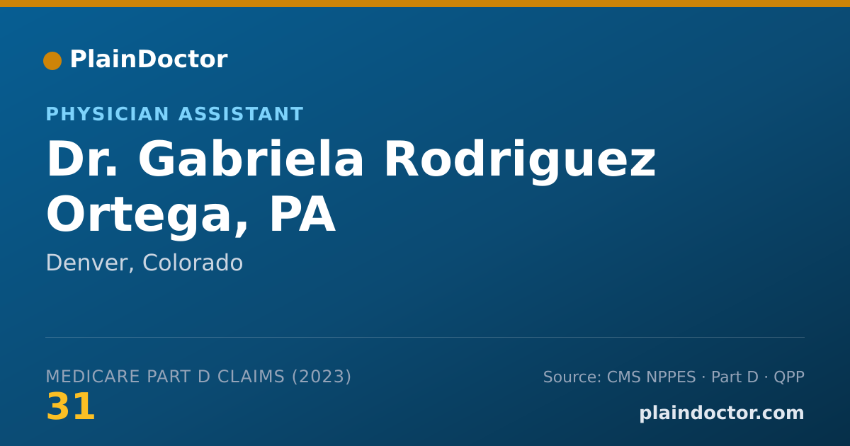 Shareable card for Gabriela Rodriguez Ortega, PA - Physician Assistant, Denver, CO