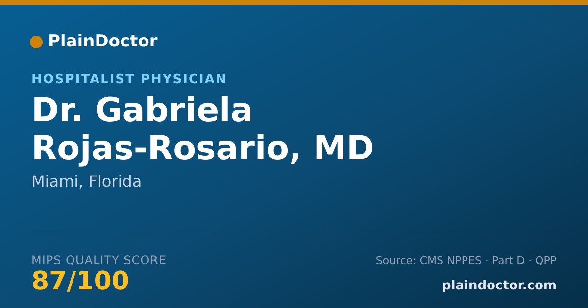 Shareable card for Gabriela Rojas-Rosario, MD - Hospitalist Physician, Miami, FL