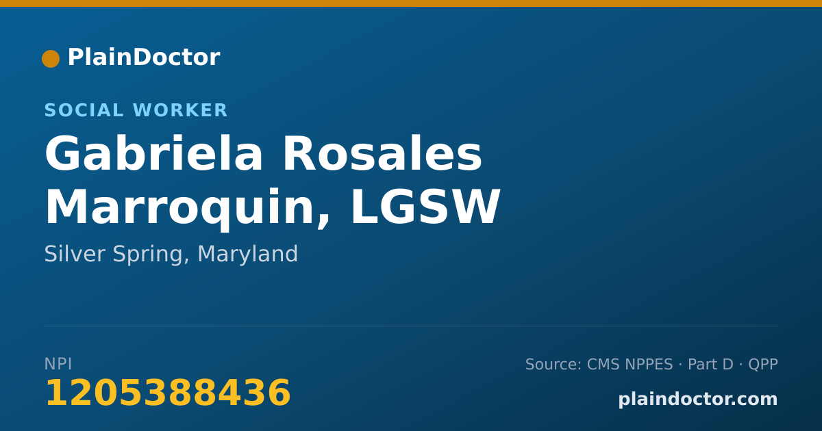 Shareable card for Gabriela Rosales Marroquin, LGSW - Social Worker, Silver Spring, MD