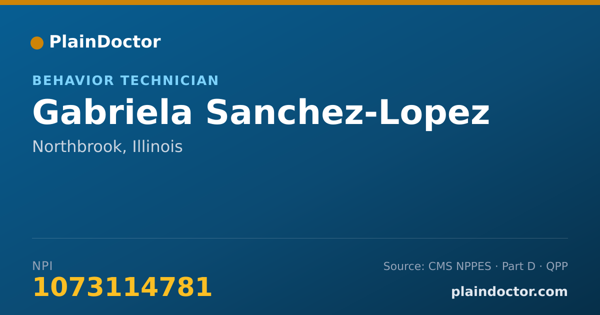 Shareable card for Gabriela Sanchez-Lopez - Behavior Technician, Northbrook, IL