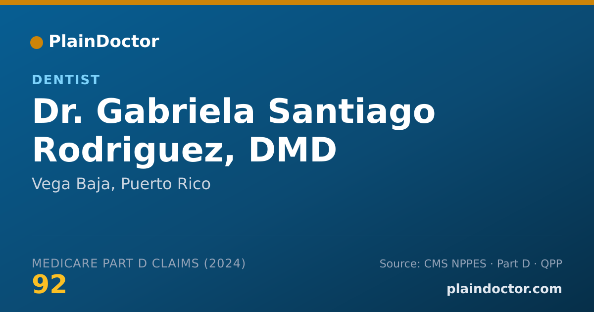 Shareable card for Gabriela Santiago Rodriguez, DMD - Dentist, Vega Baja, PR