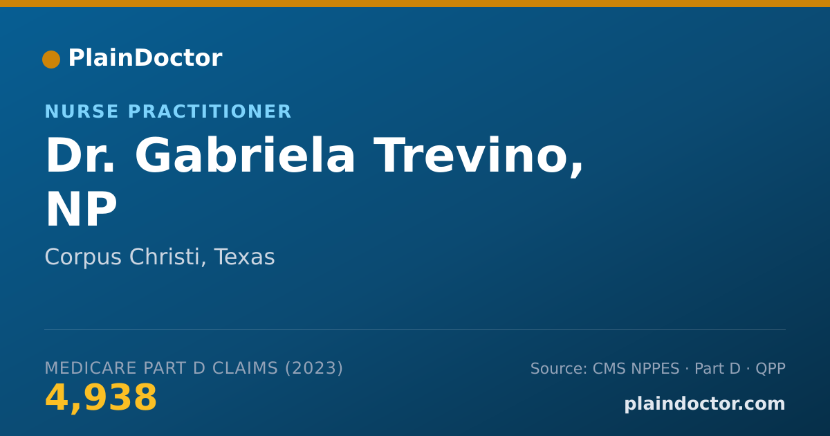 Shareable card for Gabriela Trevino, NP - Nurse Practitioner, Corpus Christi, TX