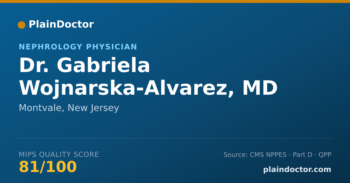 Shareable card for Gabriela Wojnarska-Alvarez, MD - Nephrology Physician, Montvale, NJ
