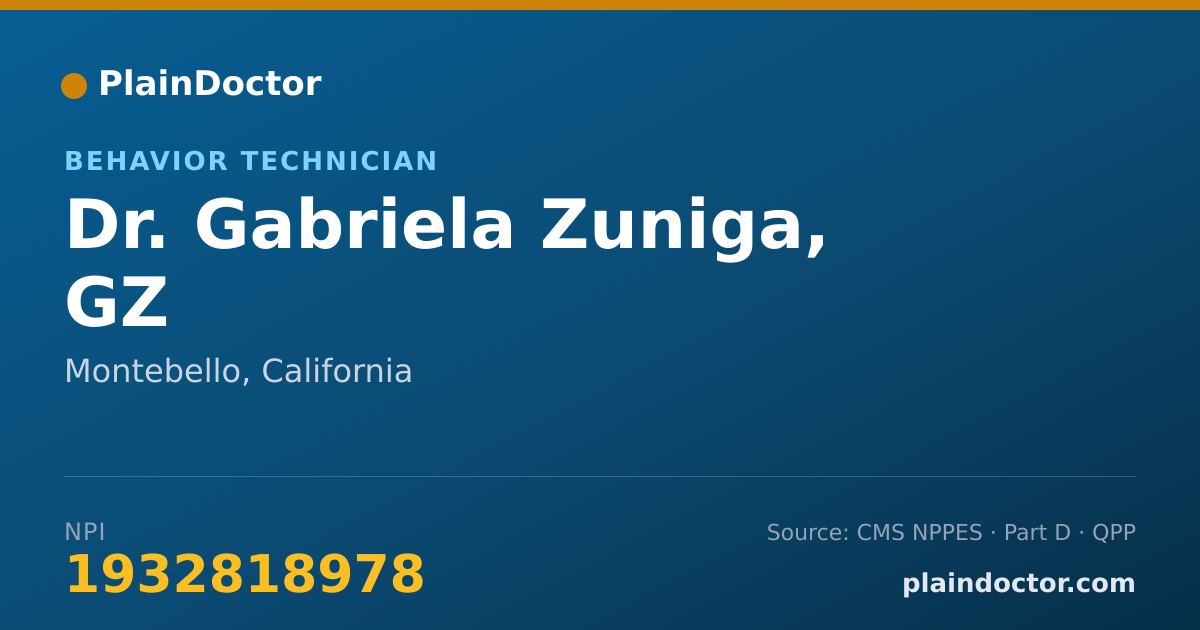 Shareable card for Gabriela Zuniga, GZ - Behavior Technician, Montebello, CA