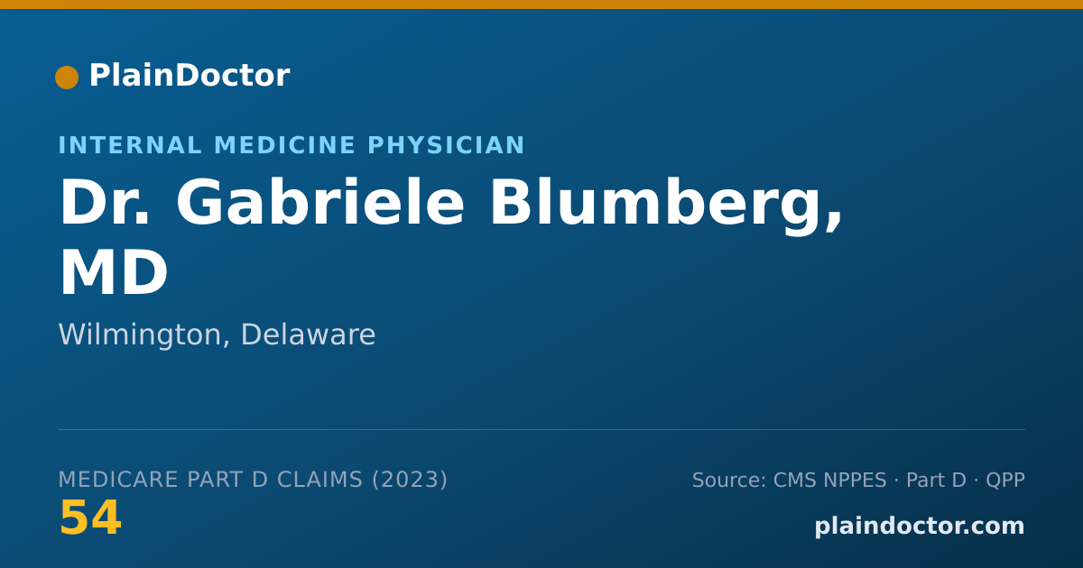Shareable card for Gabriele Blumberg, MD - Internal Medicine Physician, Wilmington, DE