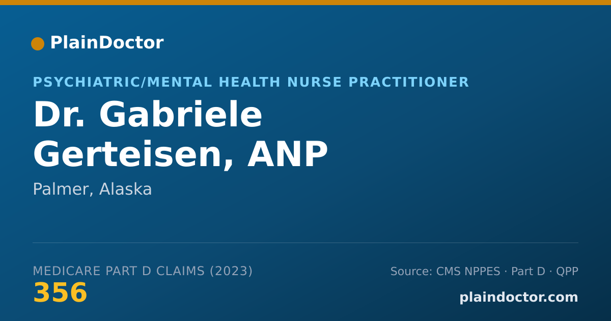 Shareable card for Gabriele Gerteisen, ANP - Psychiatric/Mental Health Nurse Practitioner, Palmer, AK
