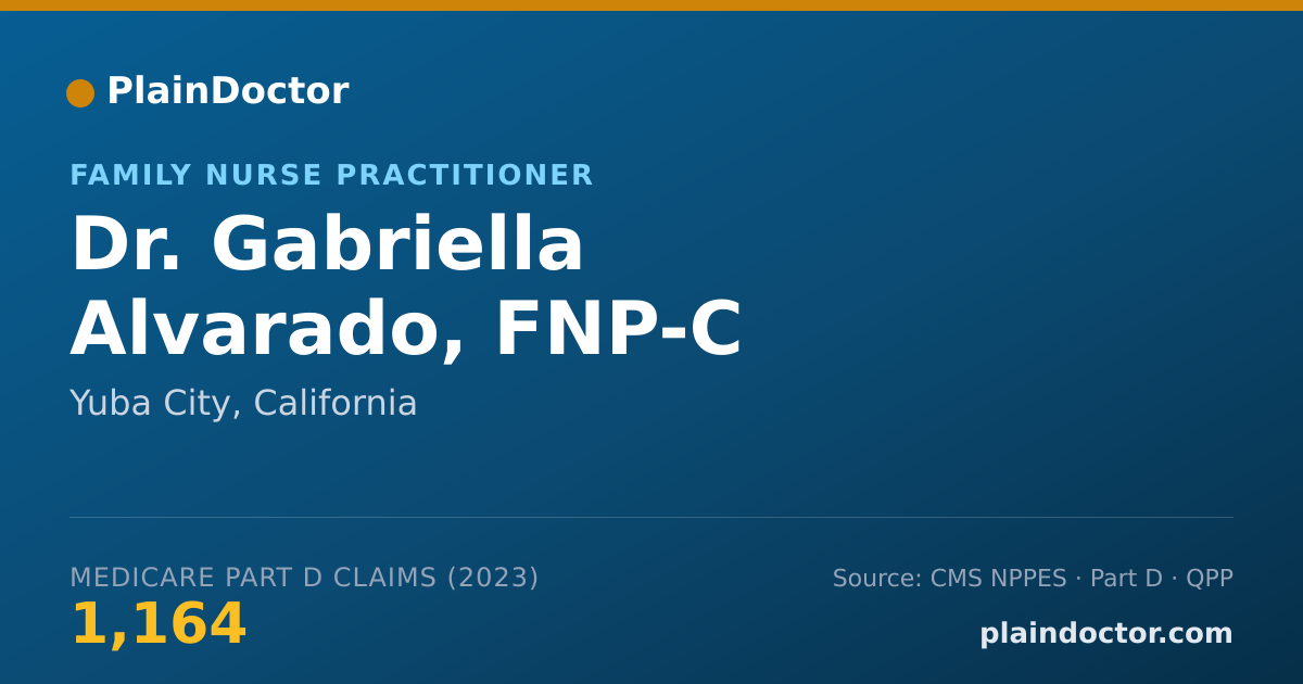 Shareable card for Gabriella Alvarado, FNP-C - Family Nurse Practitioner, Yuba City, CA