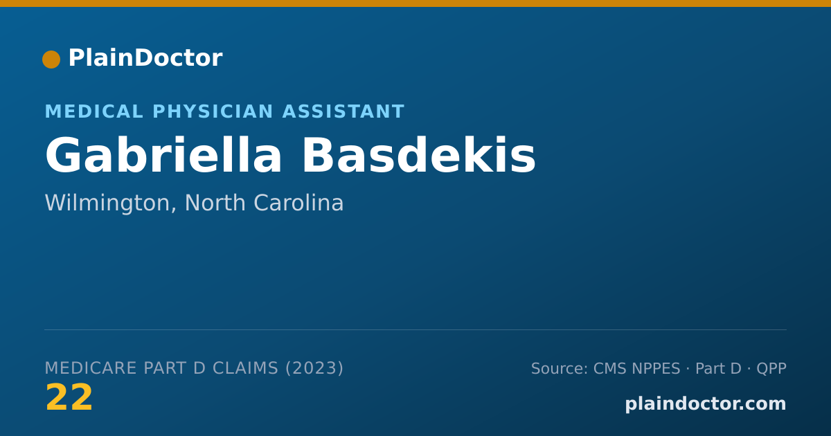 Shareable card for Gabriella Basdekis - Medical Physician Assistant, Wilmington, NC