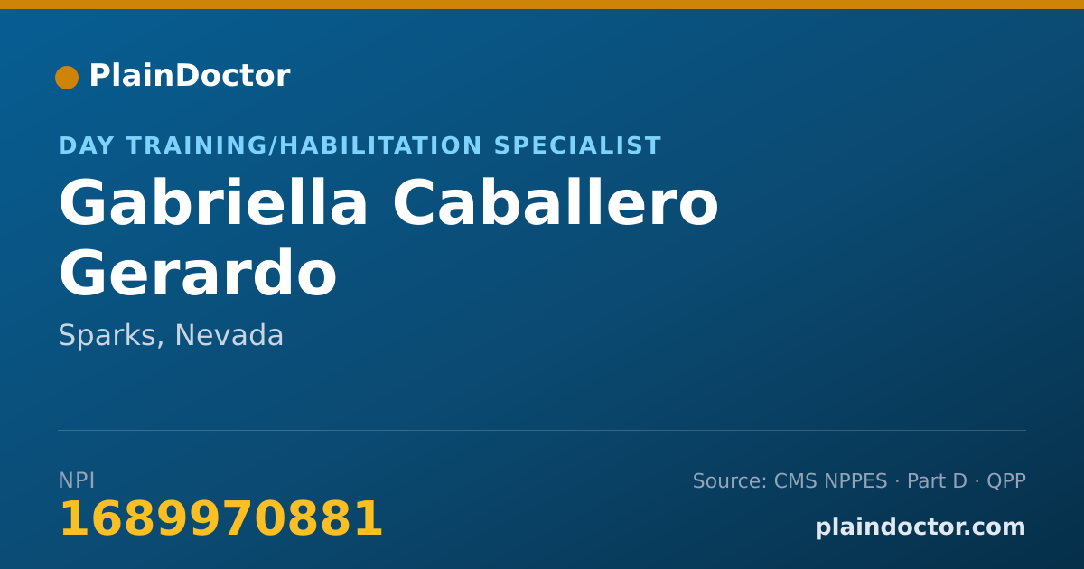 Shareable card for Gabriella Caballero Gerardo - Day Training/Habilitation Specialist, Sparks, NV