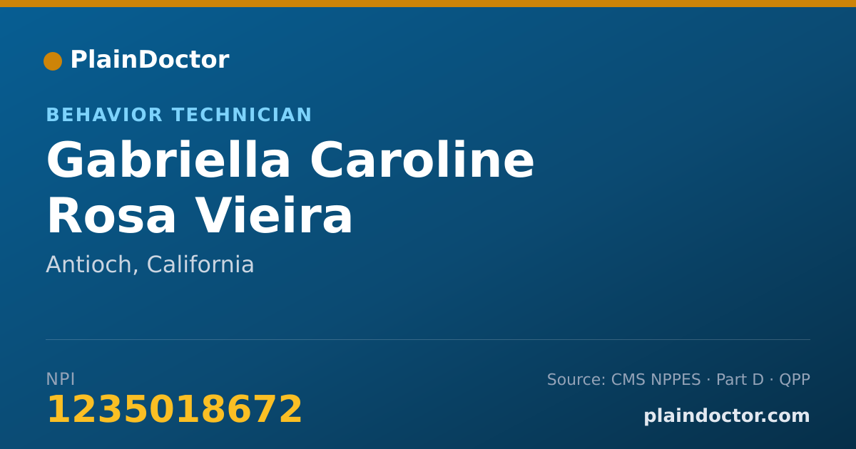Shareable card for Gabriella Caroline Rosa Vieira - Behavior Technician, Antioch, CA