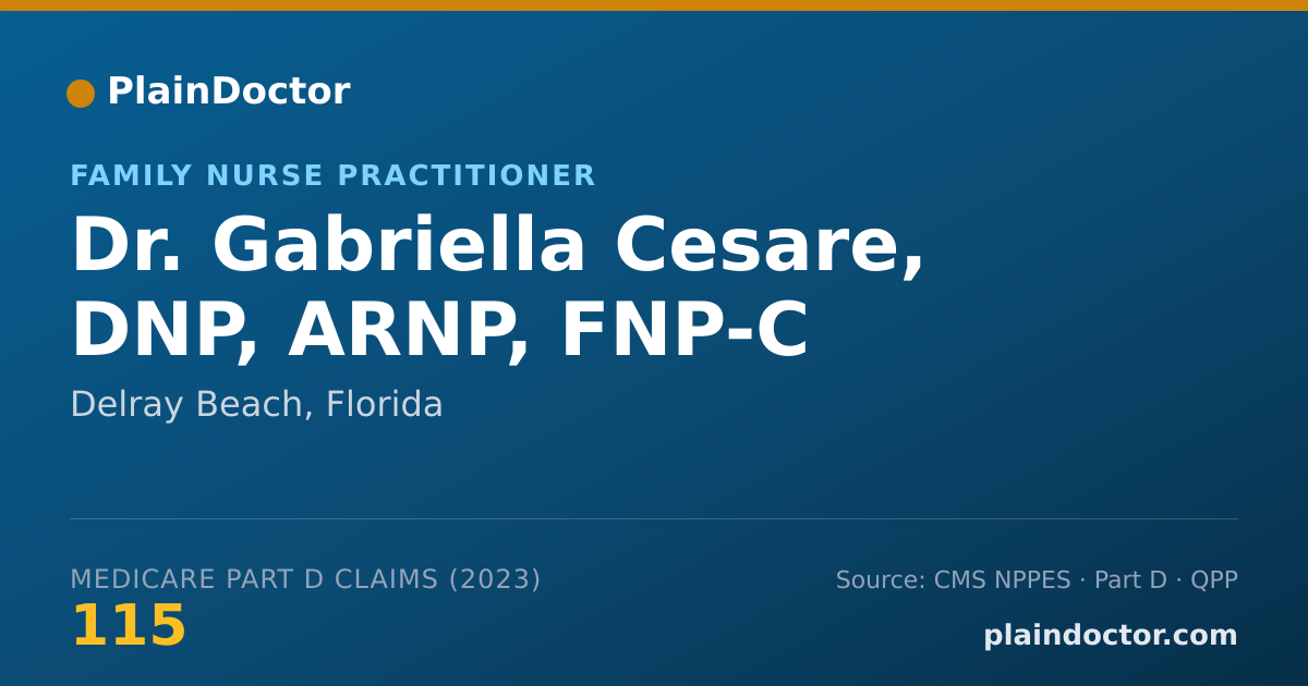 Shareable card for Gabriella Cesare, DNP, ARNP, FNP-C - Family Nurse Practitioner, Delray Beach, FL