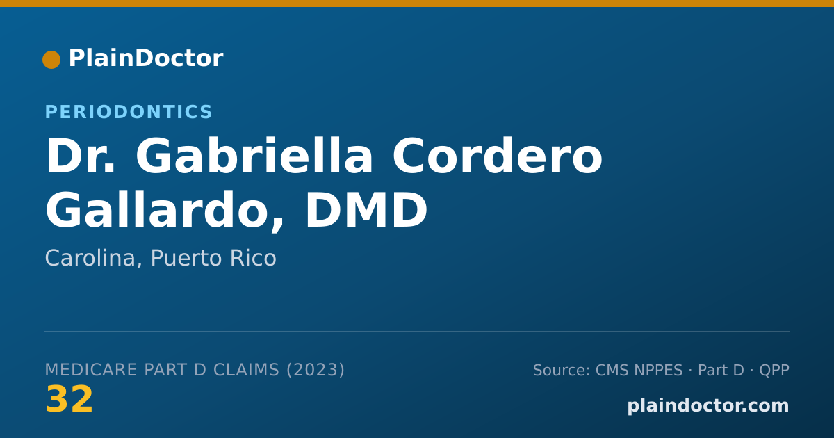 Shareable card for Gabriella Cordero Gallardo, DMD - Periodontics, Carolina, PR