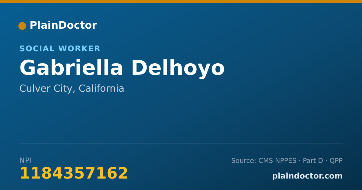Shareable card for Gabriella Delhoyo - Social Worker, Culver City, CA