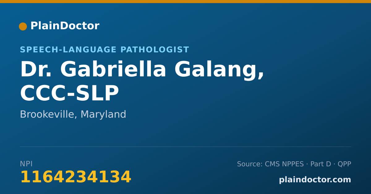 Shareable card for Gabriella Galang, CCC-SLP - Speech-Language Pathologist, Brookeville, MD