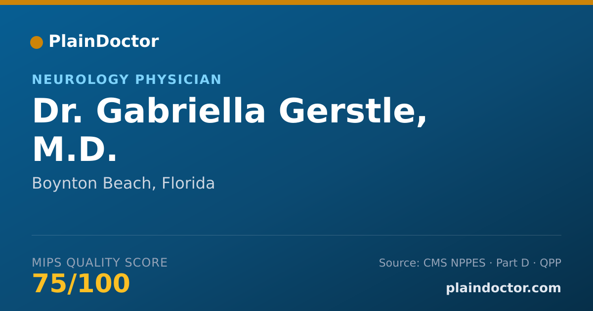 Shareable card for Gabriella Gerstle, M.D. - Neurology Physician, Boynton Beach, FL