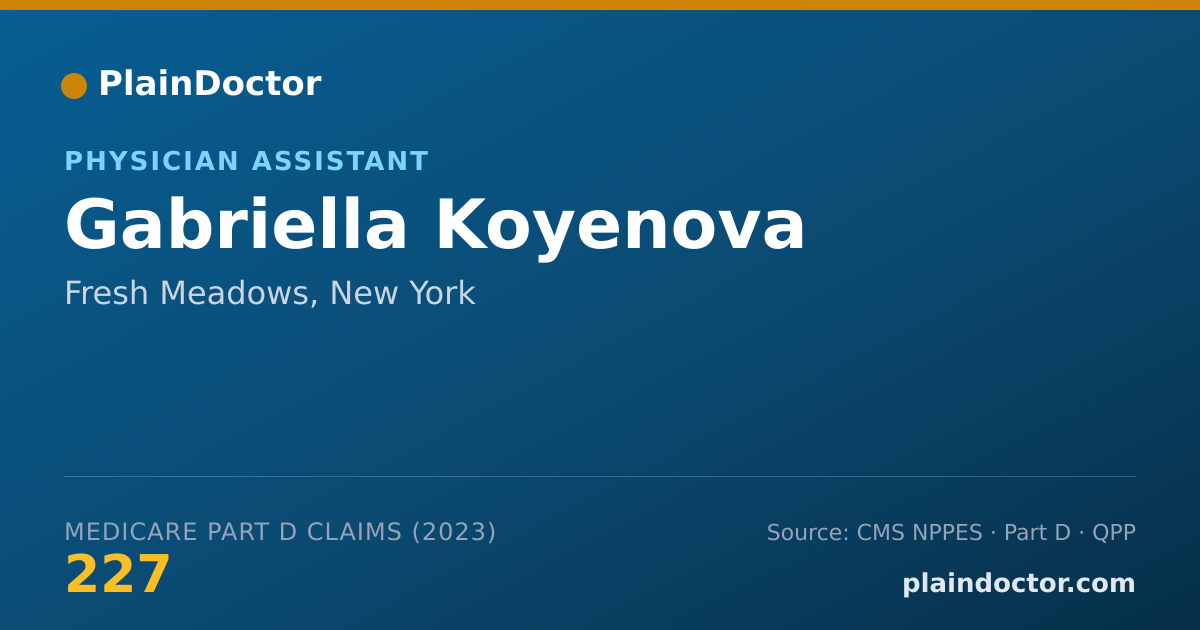 Shareable card for Gabriella Koyenova - Physician Assistant, Fresh Meadows, NY