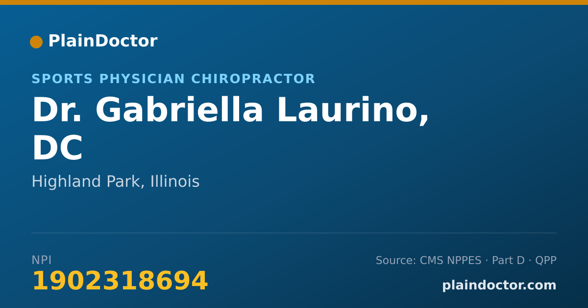 Shareable card for Gabriella Laurino, DC - Sports Physician Chiropractor, Highland Park, IL