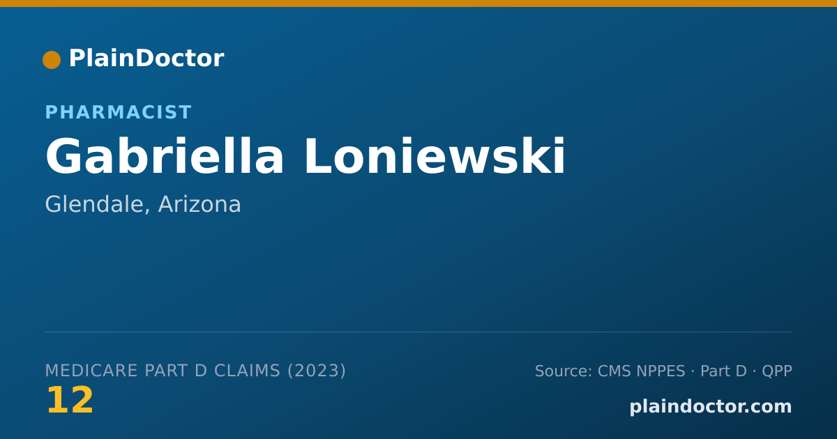Shareable card for Gabriella Loniewski - Pharmacist, Glendale, AZ