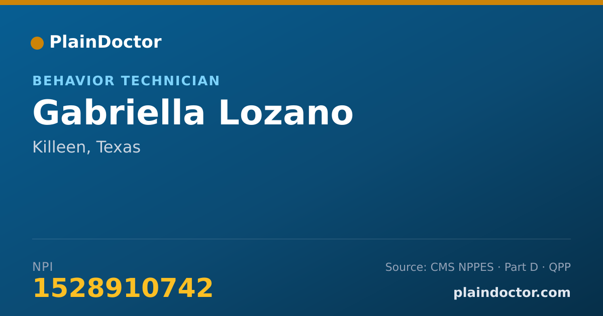 Shareable card for Gabriella Lozano - Behavior Technician, Killeen, TX