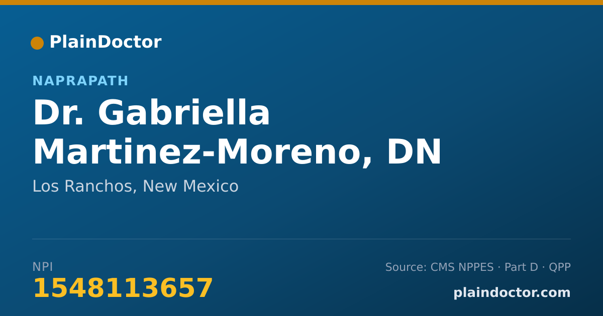 Shareable card for Gabriella Martinez-Moreno, DN - Naprapath, Los Ranchos, NM