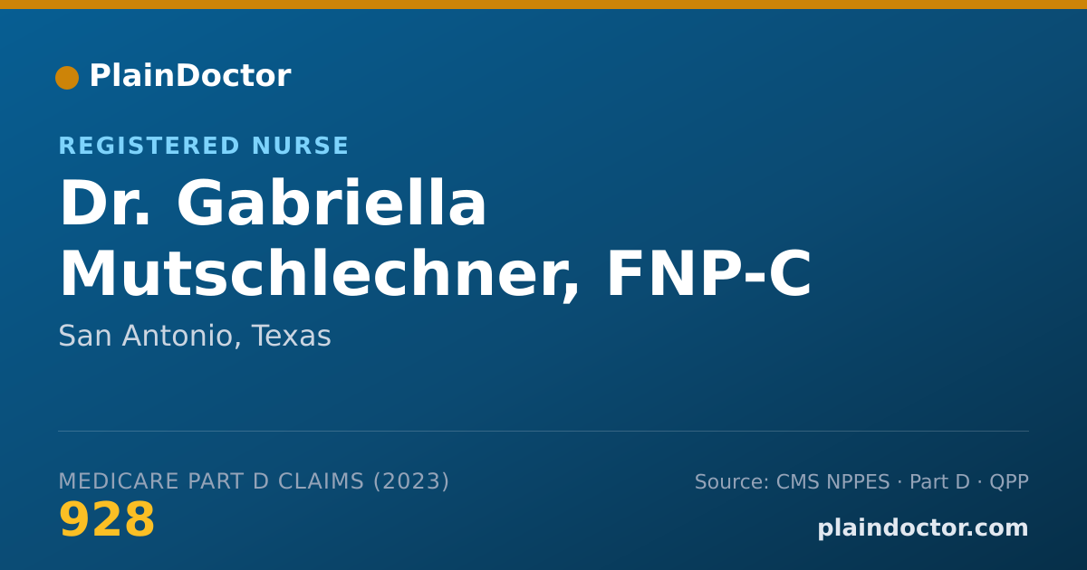 Shareable card for Gabriella Mutschlechner, FNP-C - Registered Nurse, San Antonio, TX