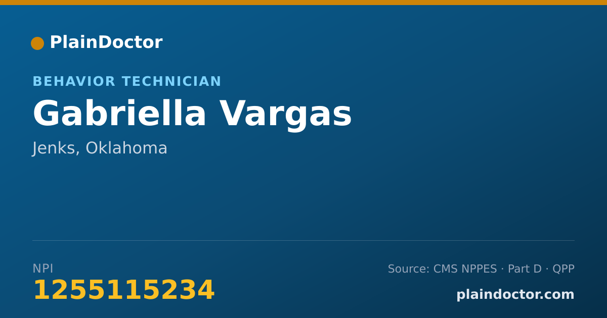 Shareable card for Gabriella Vargas - Behavior Technician, Jenks, OK