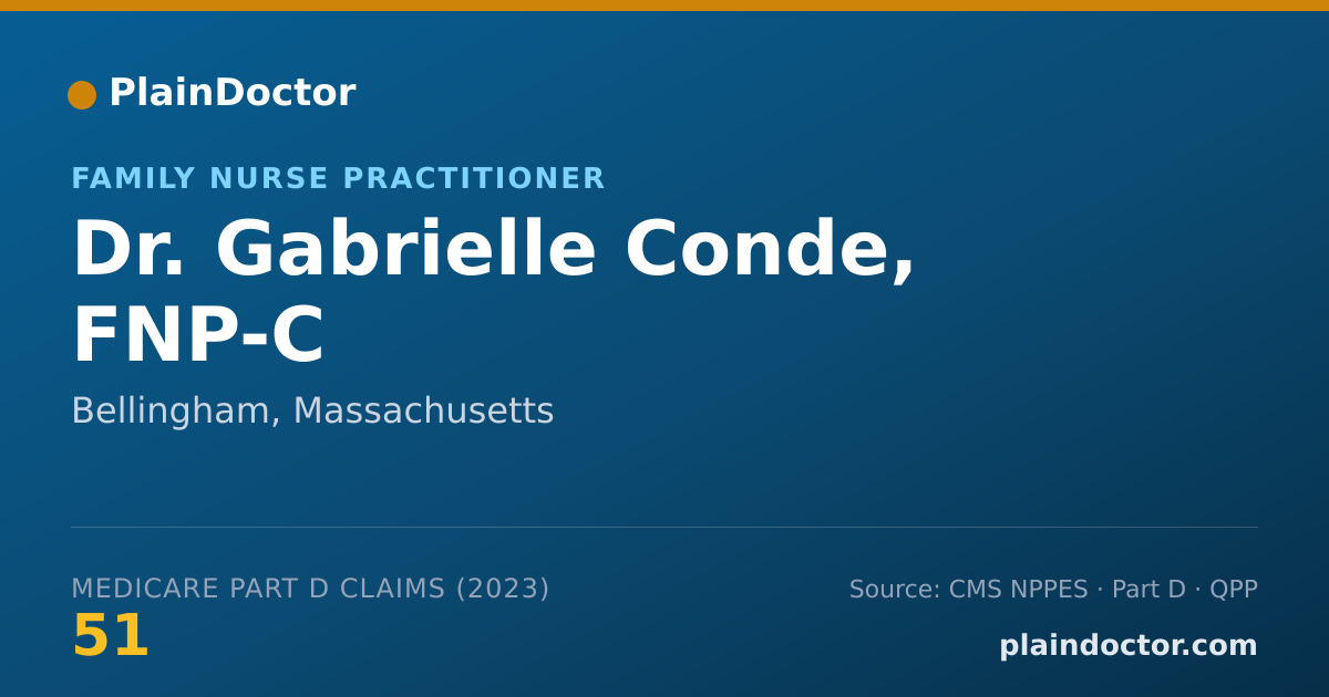 Shareable card for Gabrielle Conde, FNP-C - Family Nurse Practitioner, Bellingham, MA