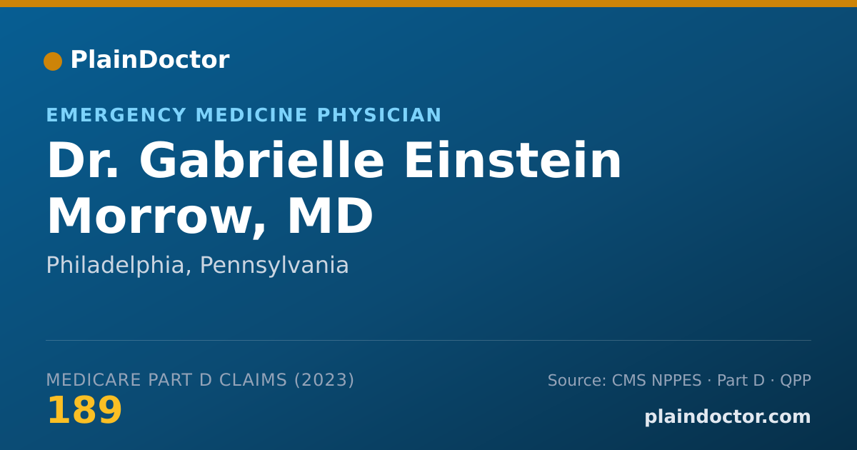Shareable card for Gabrielle Einstein Morrow, MD - Emergency Medicine Physician, Philadelphia, PA