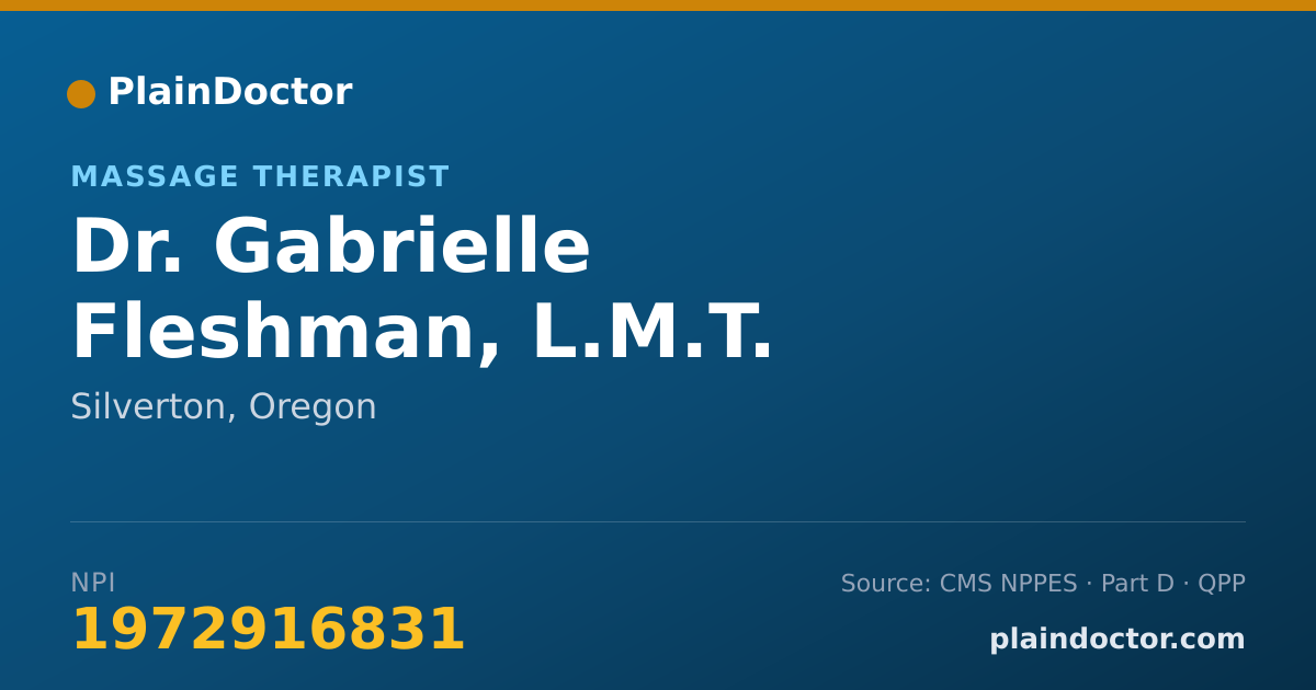 Shareable card for Gabrielle Fleshman, L.M.T. - Massage Therapist, Silverton, OR
