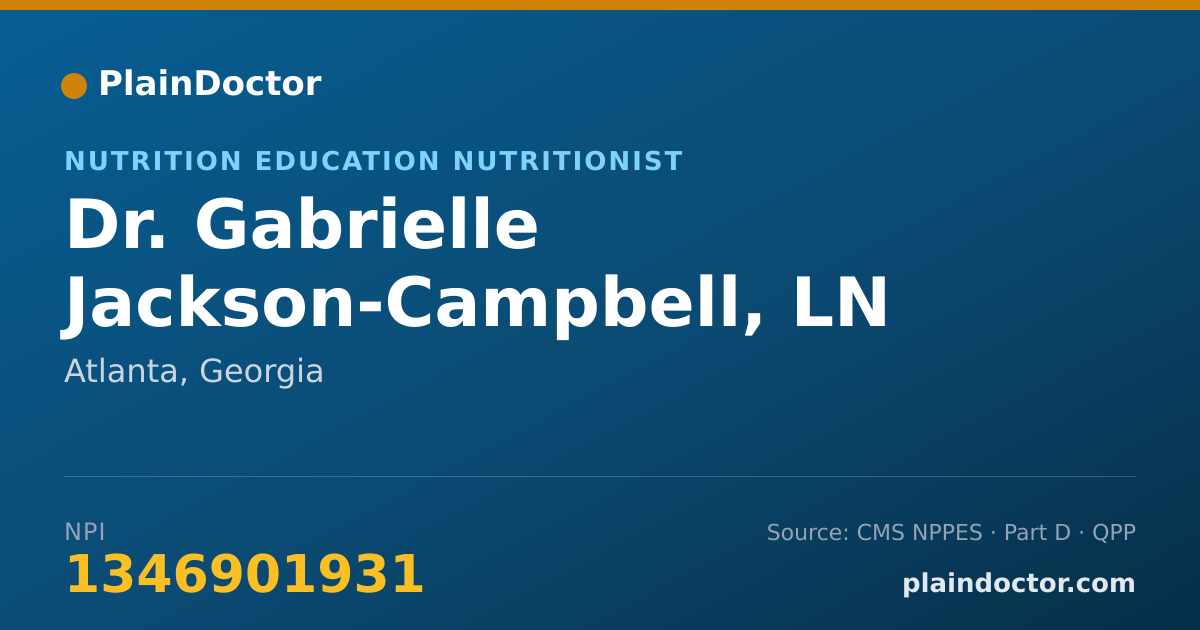 Shareable card for Gabrielle Jackson-Campbell, LN - Nutrition Education Nutritionist, Atlanta, GA