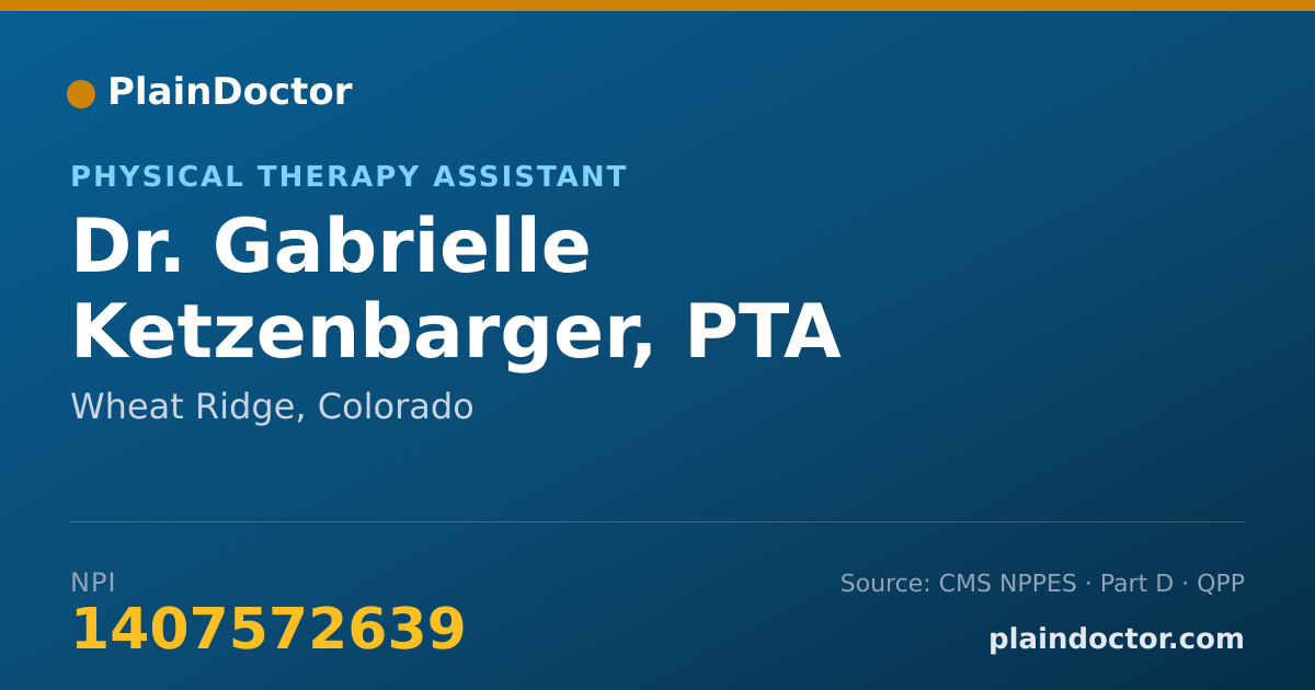 Shareable card for Gabrielle Ketzenbarger, PTA - Physical Therapy Assistant, Wheat Ridge, CO