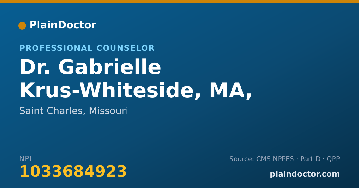 Shareable card for Gabrielle Krus-Whiteside, MA, LPC - Professional Counselor, Saint Charles, MO