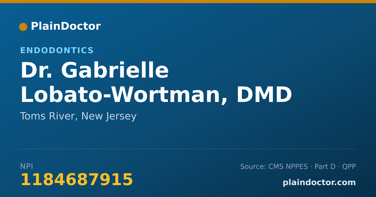 Shareable card for Gabrielle Lobato-Wortman, DMD - Endodontics, Toms River, NJ