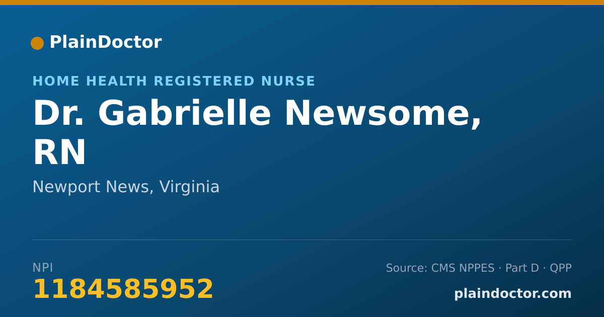 Shareable card for Gabrielle Newsome, RN - Home Health Registered Nurse, Newport News, VA