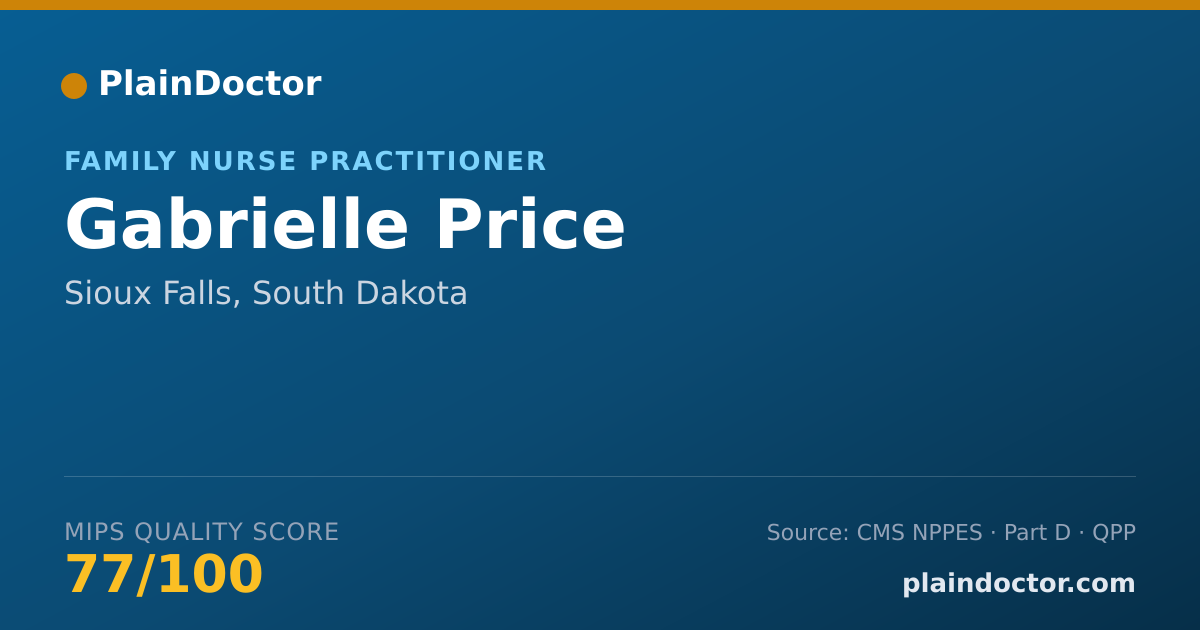 Shareable card for Gabrielle Price - Family Nurse Practitioner, Sioux Falls, SD