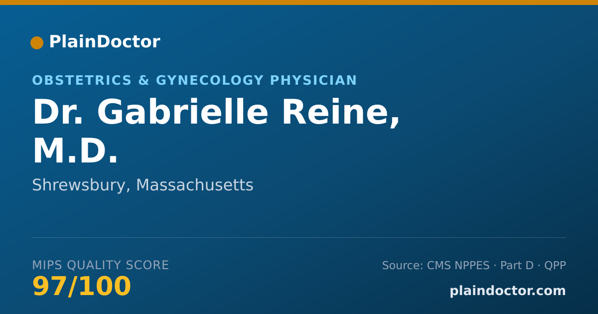 Shareable card for Gabrielle Reine, M.D. - Obstetrics & Gynecology Physician, Shrewsbury, MA