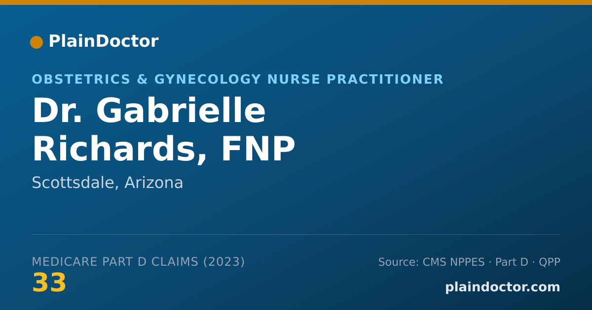 Shareable card for Gabrielle Richards, FNP - Obstetrics & Gynecology Nurse Practitioner, Scottsdale, AZ