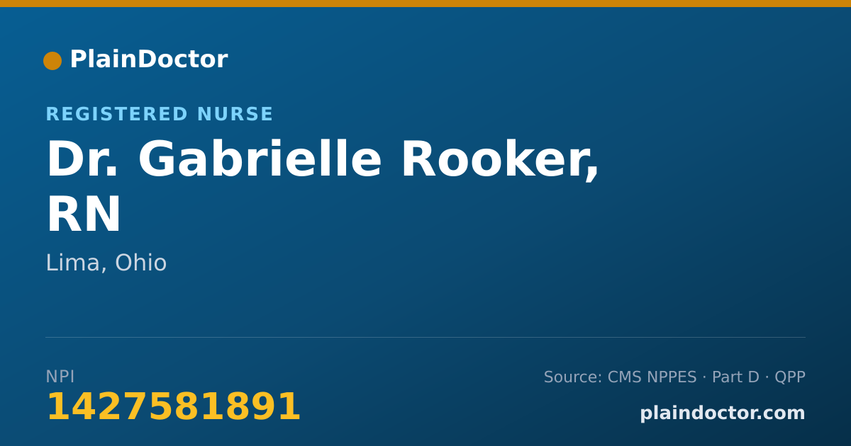 Shareable card for Gabrielle Rooker, RN - Registered Nurse, Lima, OH