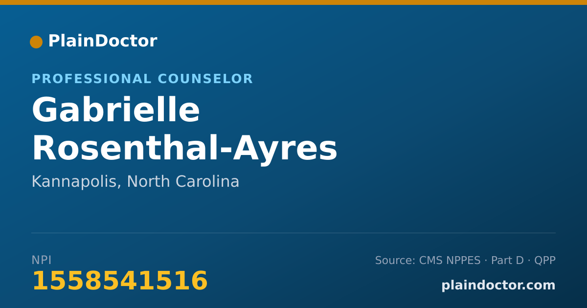 Shareable card for Gabrielle Rosenthal-Ayres - Professional Counselor, Kannapolis, NC