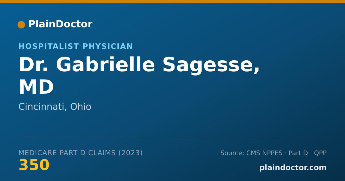 Shareable card for Gabrielle Sagesse, MD - Hospitalist Physician, Cincinnati, OH