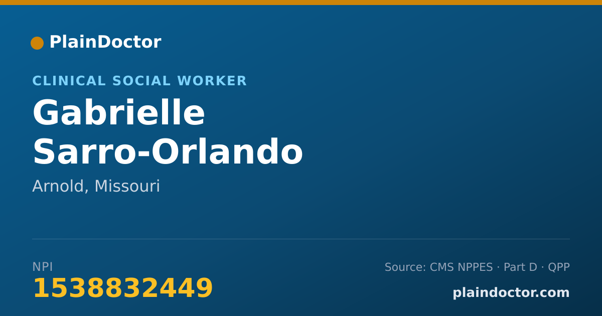Shareable card for Gabrielle Sarro-Orlando - Clinical Social Worker, Arnold, MO