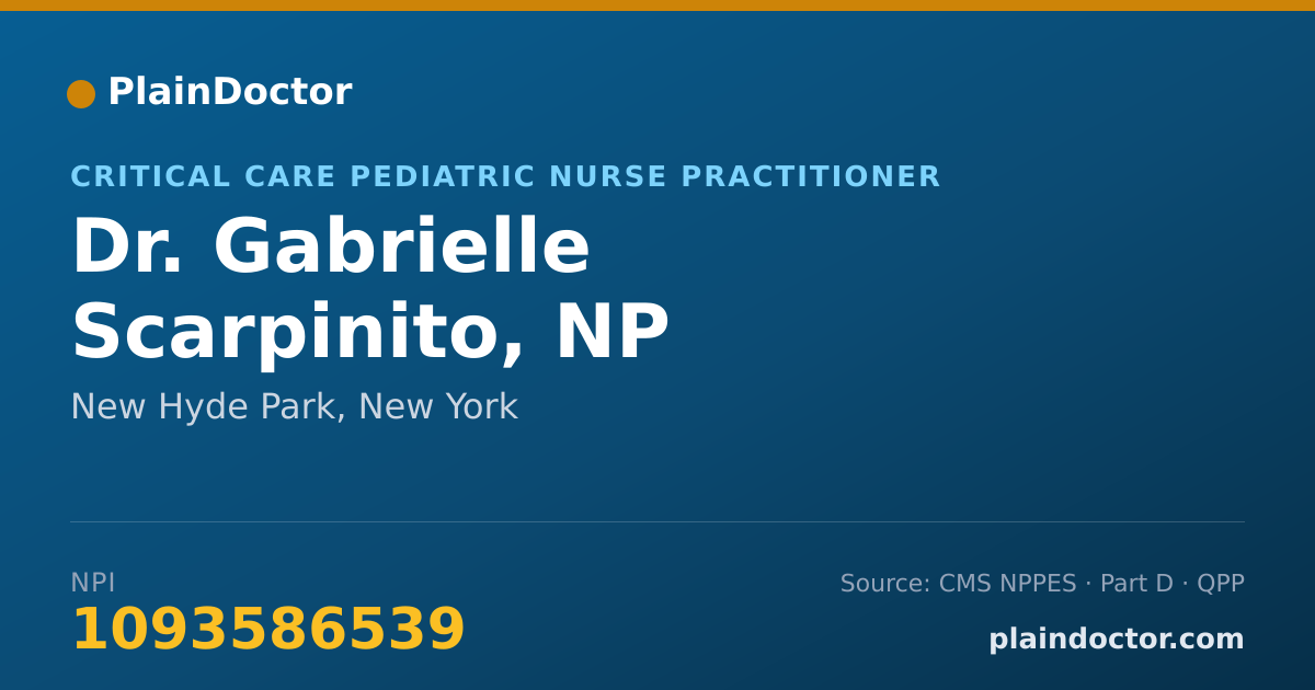 Shareable card for Gabrielle Scarpinito, NP - Critical Care Pediatric Nurse Practitioner, New Hyde Park, NY
