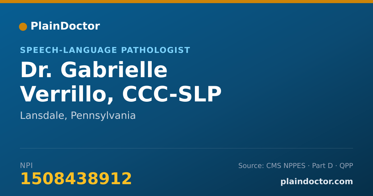 Shareable card for Gabrielle Verrillo, CCC-SLP - Speech-Language Pathologist, Lansdale, PA