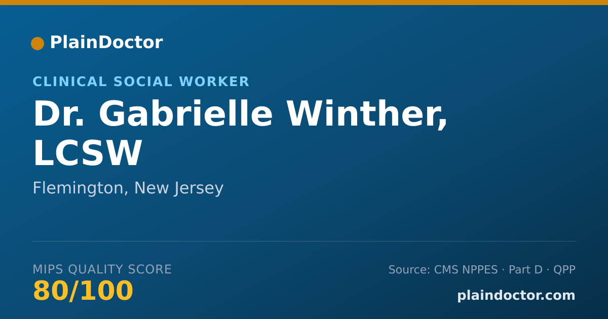 Shareable card for Gabrielle Winther, LCSW - Clinical Social Worker, Flemington, NJ