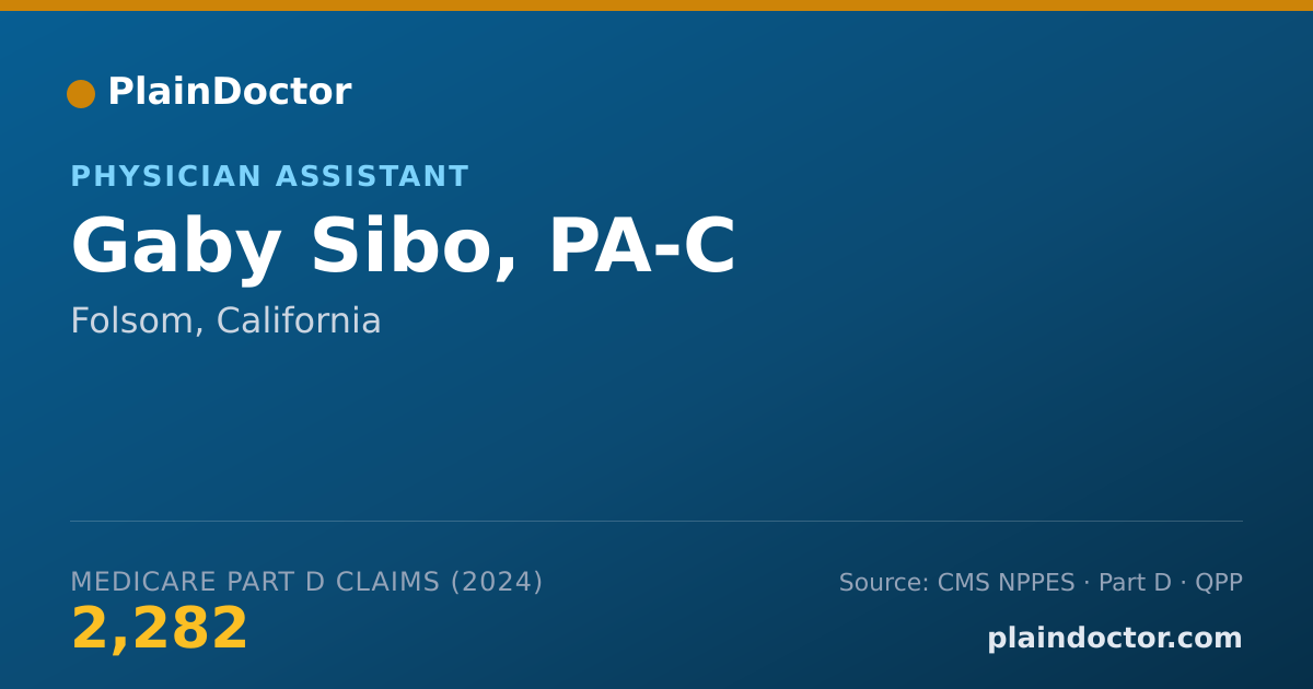 Shareable card for Gaby Sibo, PA-C - Physician Assistant, Folsom, CA