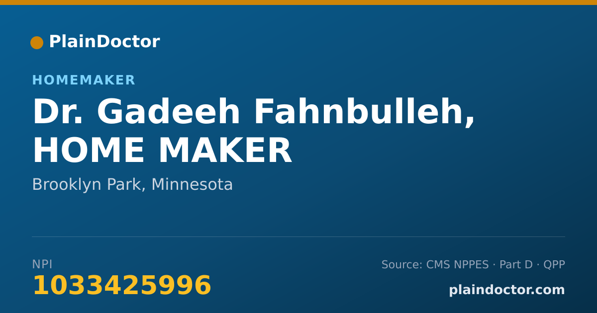 Shareable card for Gadeeh Fahnbulleh, HOME MAKER - Homemaker, Brooklyn Park, MN