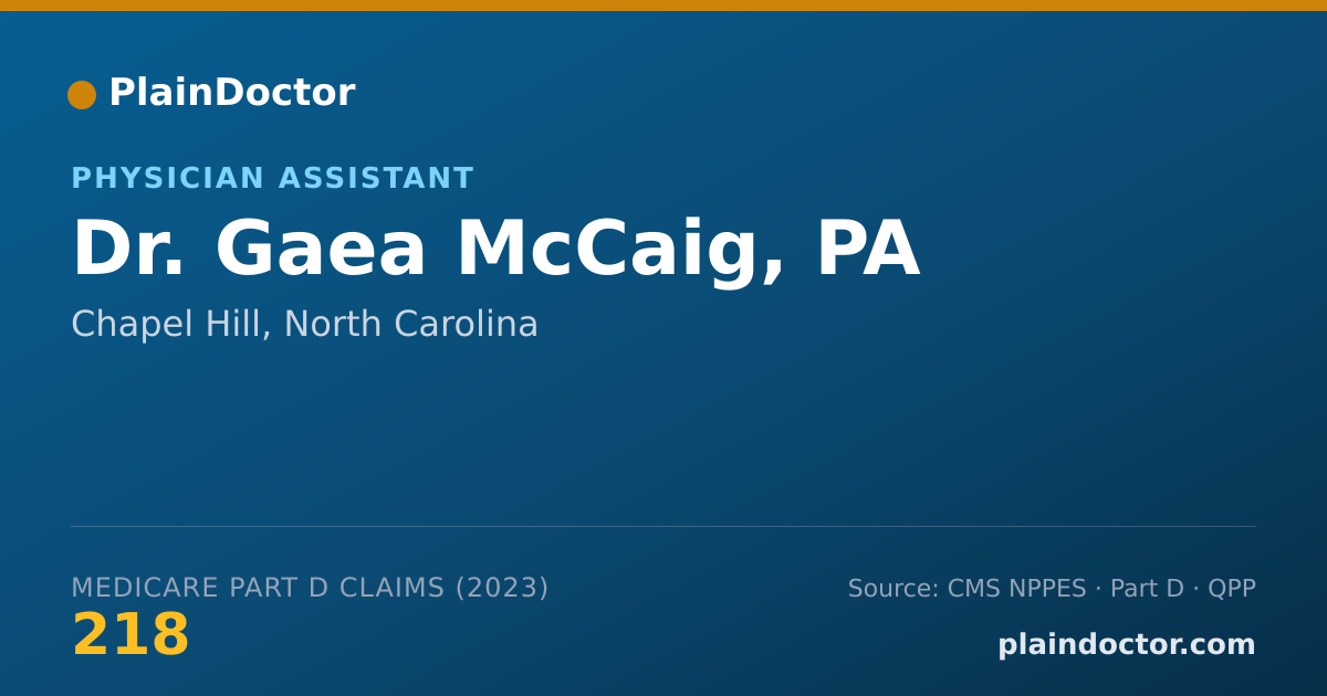 Shareable card for Gaea McCaig, PA - Physician Assistant, Chapel Hill, NC